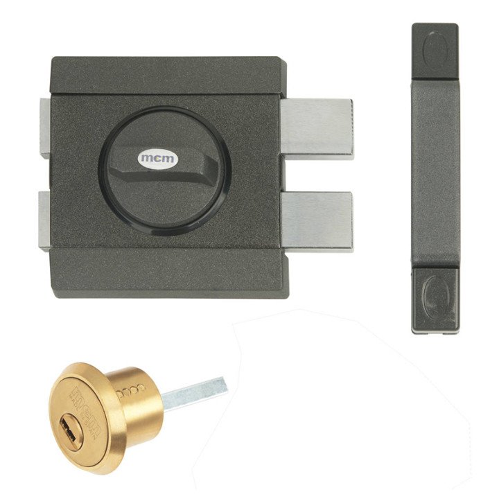El cerrojo de sobreponer anti-taladro 5100 de MCM es el complemento ideal para aumentar el nivel de seguridad de cualquier puert