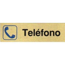 Aluminio oro serigrafiado, texto: Servicios Medida de 150x45 mm