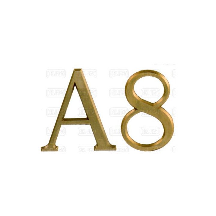 Letras y números en romano brillo. Medida 15cm.