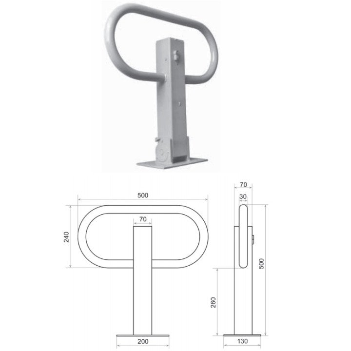 BARRERA GUARDAPARKING 500X500X130MM AMARILLA